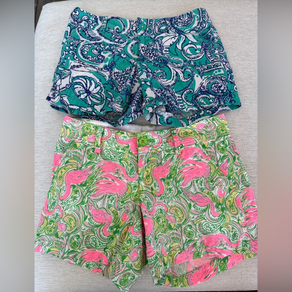 Lot of 2 Lilly Pulitzer Women’s Callahan shorts size 2 EUC
